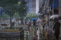 Пазл Misty Rain on the Avenue