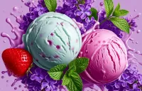 Пазл Мороженое и сирень