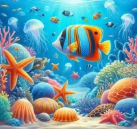 Пазл Морские обитатели