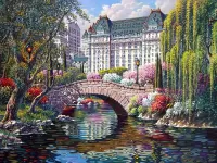 Пазл Мостик в городе