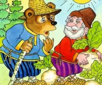 Пазл Мужик и медведь