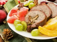 Пазл Мясо и фрукты