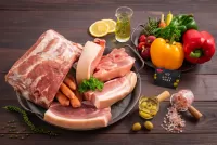 Пазл Мясо и овощи