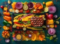 Пазл Мясо и овощи 