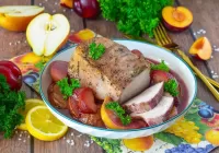 Пазл Мясо с фруктами 