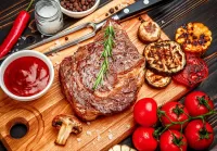 Пазл Мясо с овощами