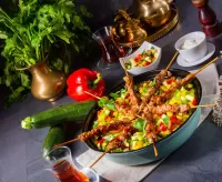 Пазл Мясо с овощами