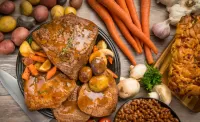 Пазл Мясо с овощами