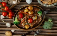 Пазл Мясо с овощами
