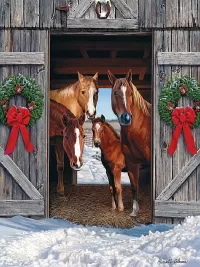 Пазл На конюшне