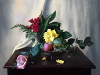 Пазл Натюрморт с розами 