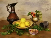 Пазл Натюрморт с яблоками 