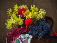 Пазл Натюрморт с виноградом 