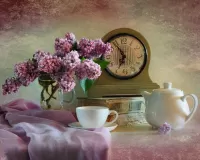 Пазл Натюрморт с часами