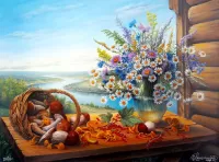 Пазл Натюрморт с грибами