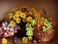 Пазл Натюрморт с хризантемами