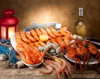 Пазл Натюрморт с морепродуктами