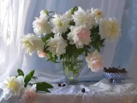 Пазл Натюрморт с пионами