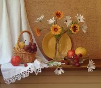 Пазл Натюрморт с ромашками