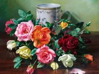 Пазл Натюрморт с розами