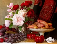 Пазл Натюрморт с розами 