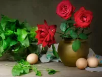 Пазл Натюрморт с розами