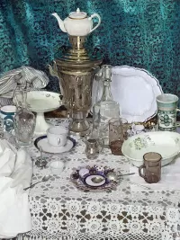 Пазл Натюрморт с самоваром