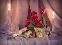 Пазл Натюрморт с тюльпанами