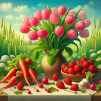 Пазл Натюрморт с тюльпанами