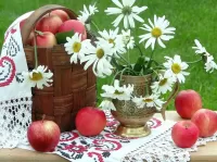 Пазл Натюрморт с яблоками 