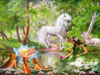 Пазл Наяды и единороги
