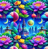 Пазл Ночные лотосы