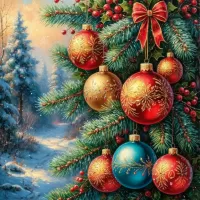 Пазл Новогодние игрушки