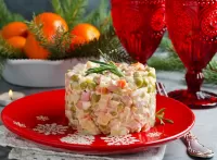 Пазл Новогодний оливье 