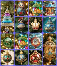 Пазл Новогодние игрушки