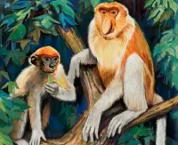 Пазл Обезьяна носач