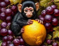 Пазл Обезьянка с лимоном 