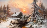 Пазл Обледенелая мельница