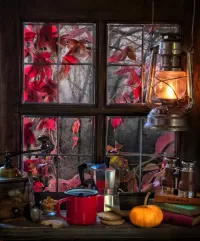 Пазл Окно в осень