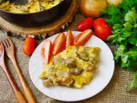 Пазл Омлет с грибами