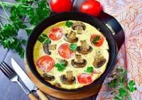 Пазл Омлет с грибами 