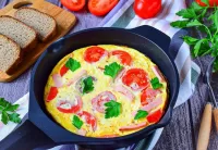 Пазл Омлет с помидорами 