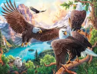 Пазл Орлы над озером