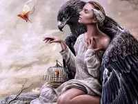 Пазл Орёл и девушка