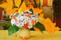 Пазл Осенние ромашки