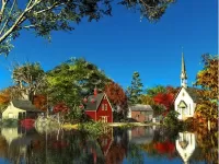 Пазл Озеро осень