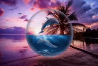 Пазл Пара дельфинов