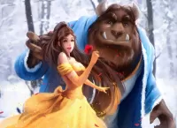 Пазл Пара в зимнем лесу