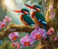 Пазл Пара зимородков