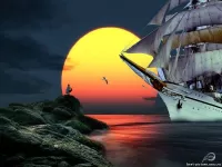 Пазл Парусник на закате